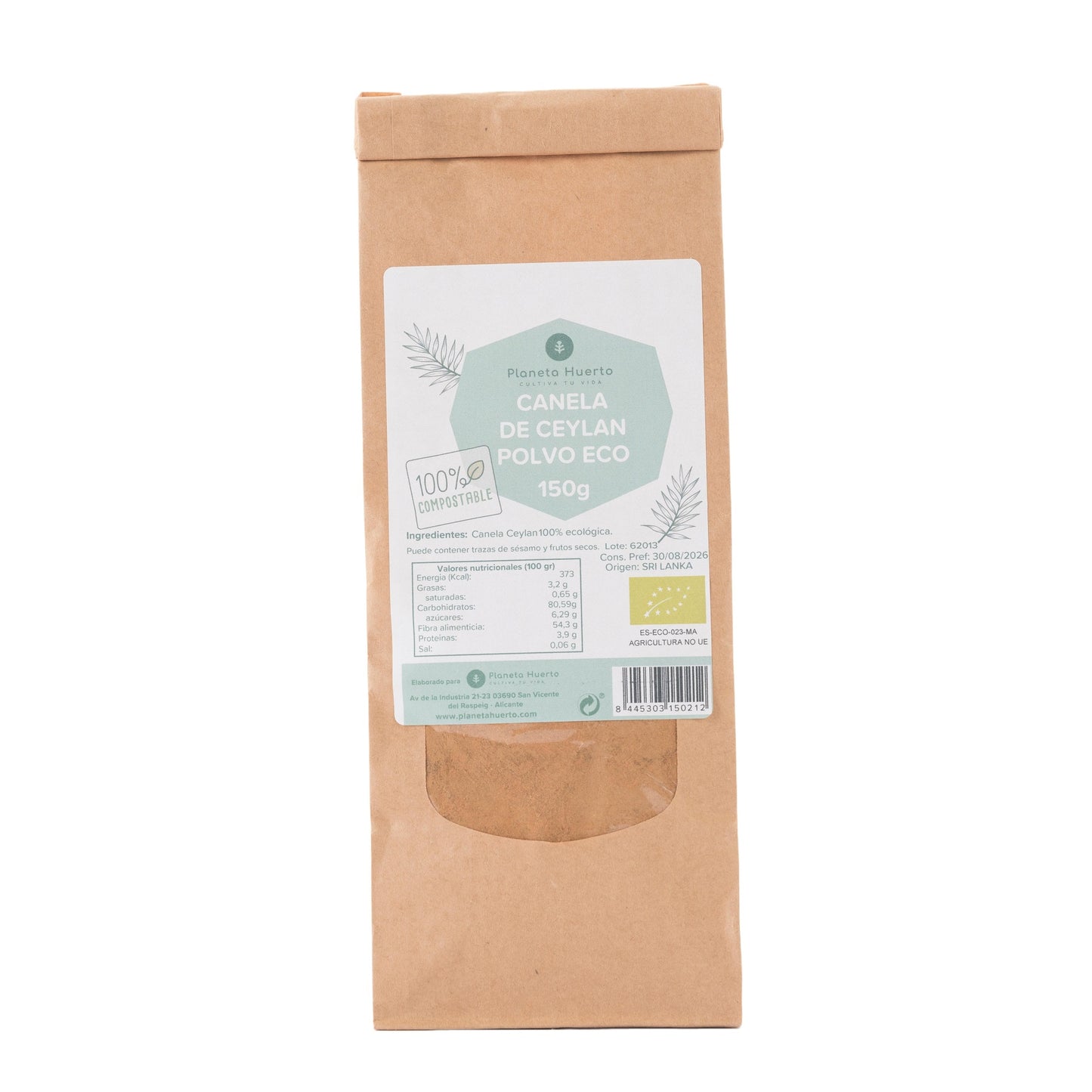 Canela de Ceylán en Polvo ECO Planeta Huerto 150 g