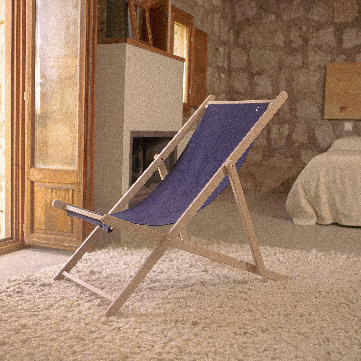 Hamaca Plegable De Madera De Haya Sin Brazos, Azul Oscuro - Scalpers_3