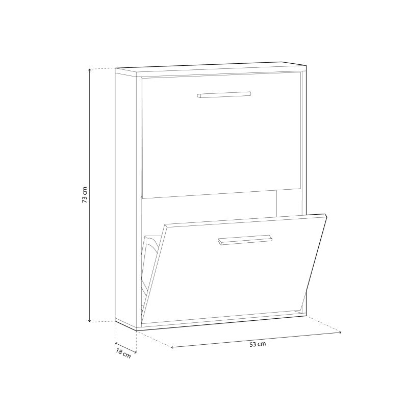 Zapatero Home 2 Puertas Melamina, Blanco, 53 X 73 X 18_5