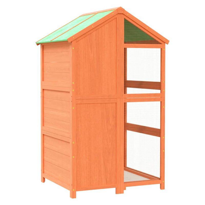 Vidaxl Casita Para Pájaros Madera Maciza Pino Marrón 97x81x152 Cm_5