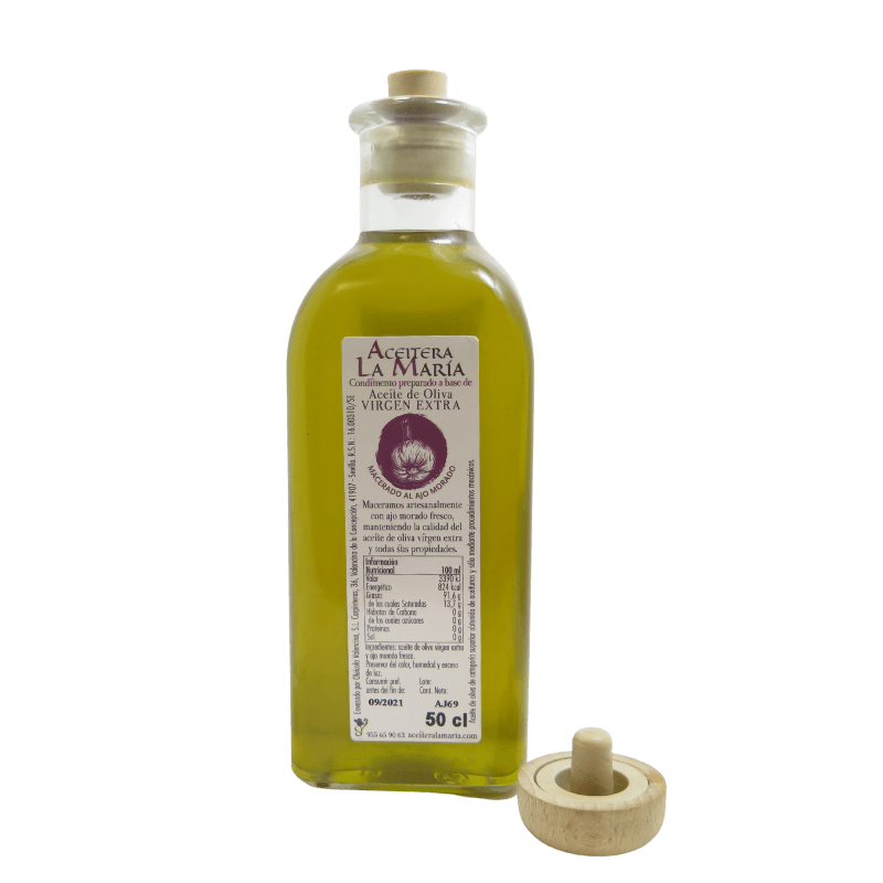 Aceite De Oliva Virgen Extra Macerado Al Ajo Morado 50 Cl Con Vertedor