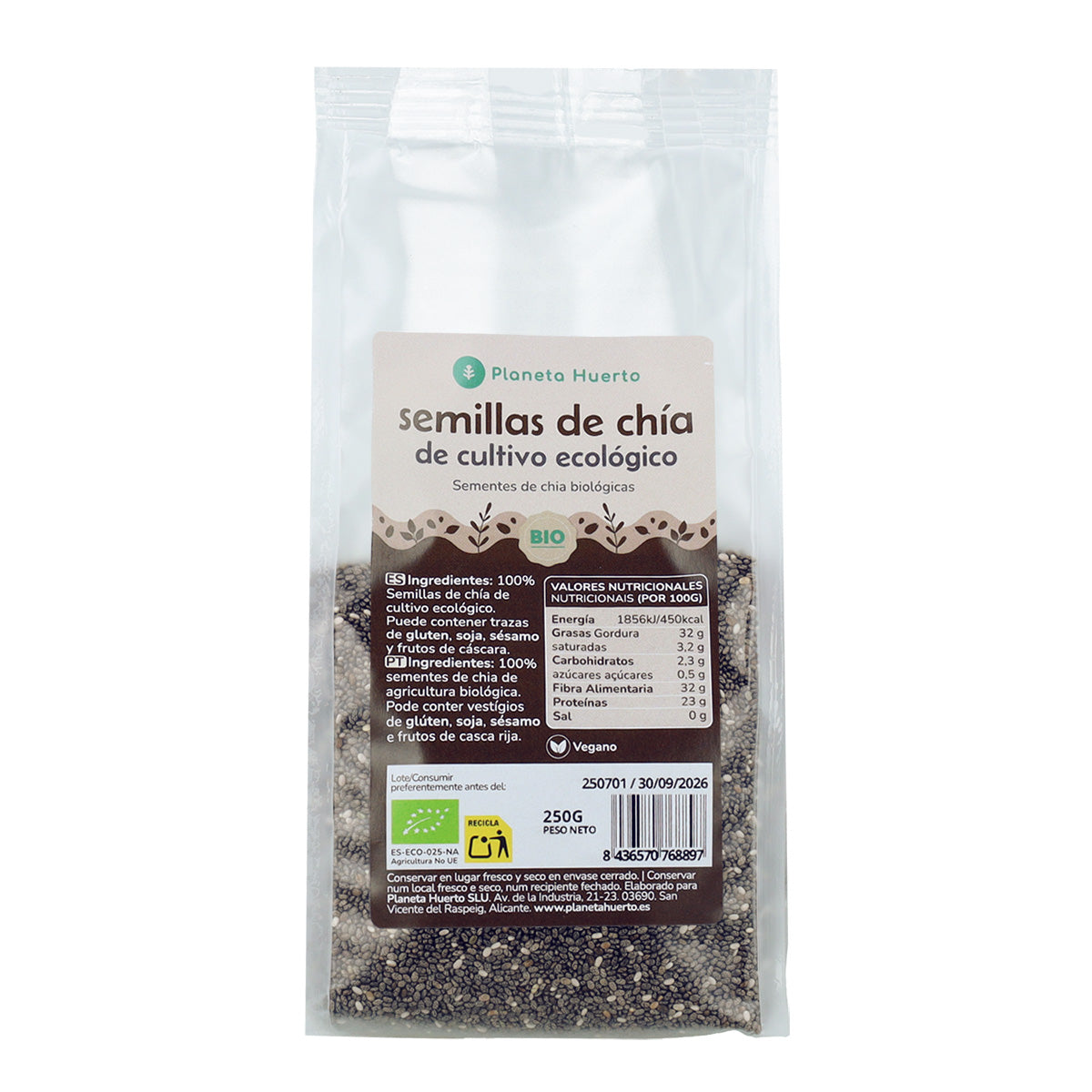 Semilla de chía ECO Planeta Huerto 250 g