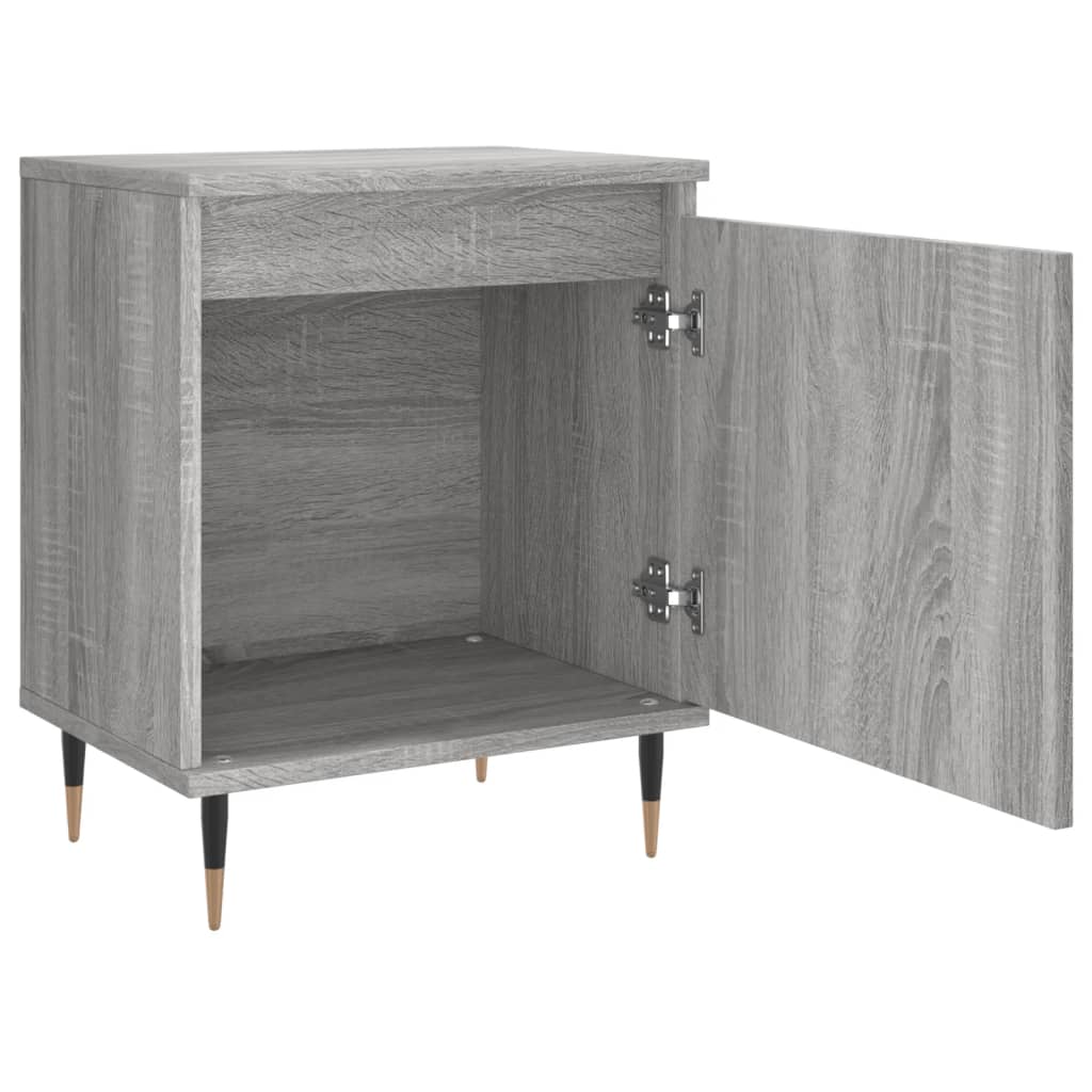 Mesita De Noche Madera De Ingeniería Gris Sonoma 40x30x50 Cm_4