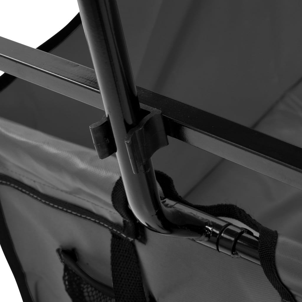 Carrito De Mano Plegable Con Capota Acero Gris_5