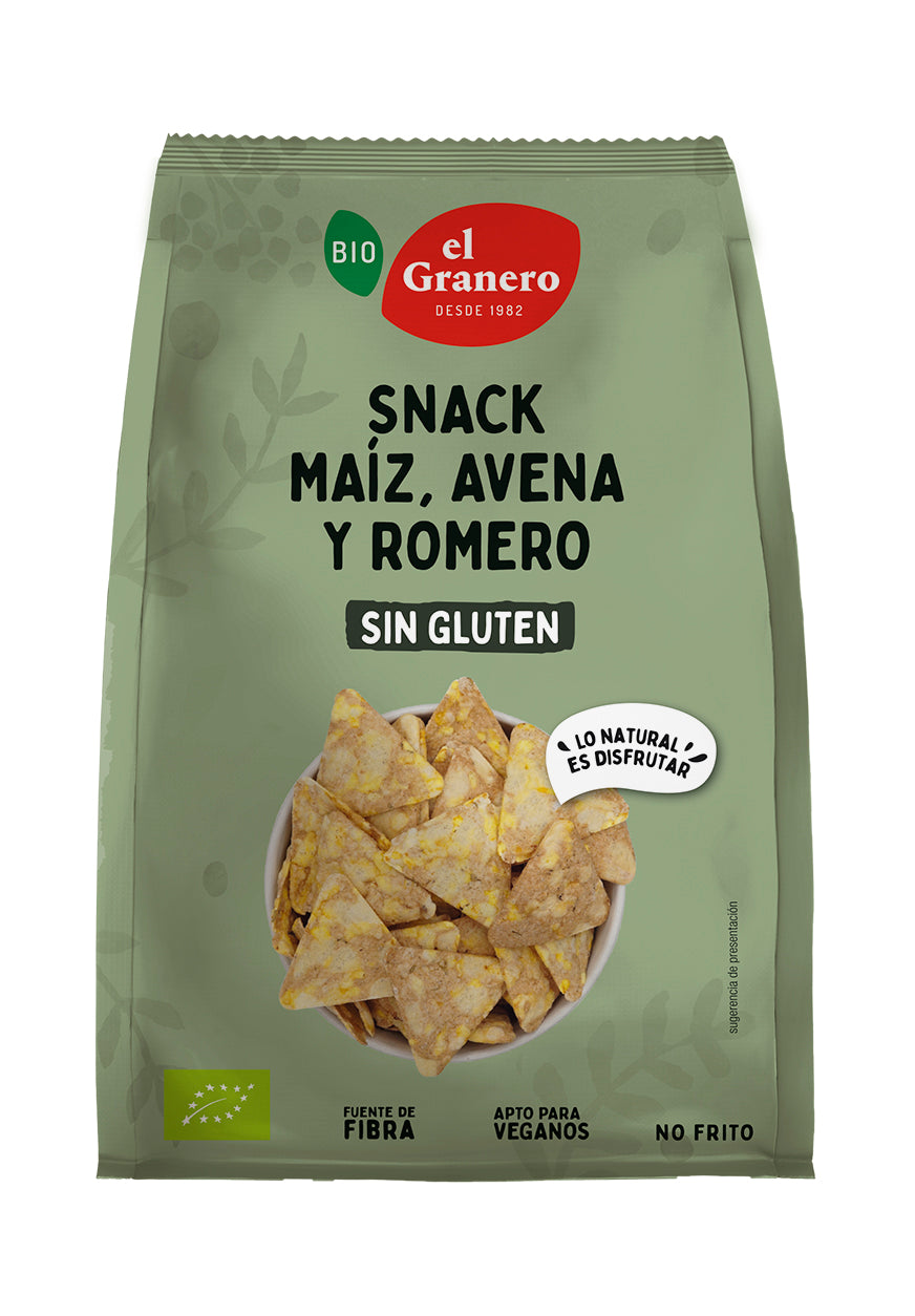 Snack de Maíz, Avena y Romero Bio El Granero 60 g