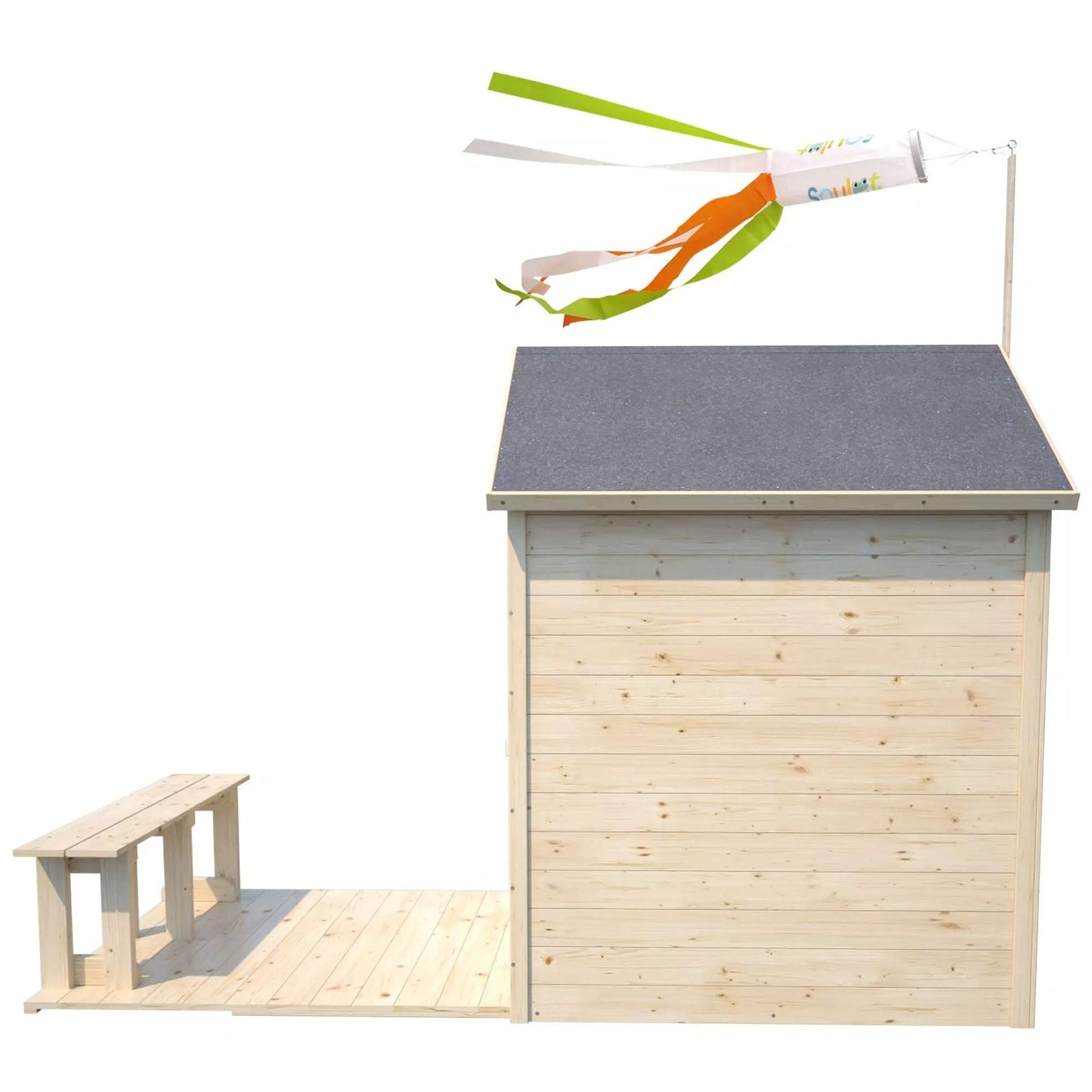 Casita infantil de madera con terraza y banco Grace Soulet