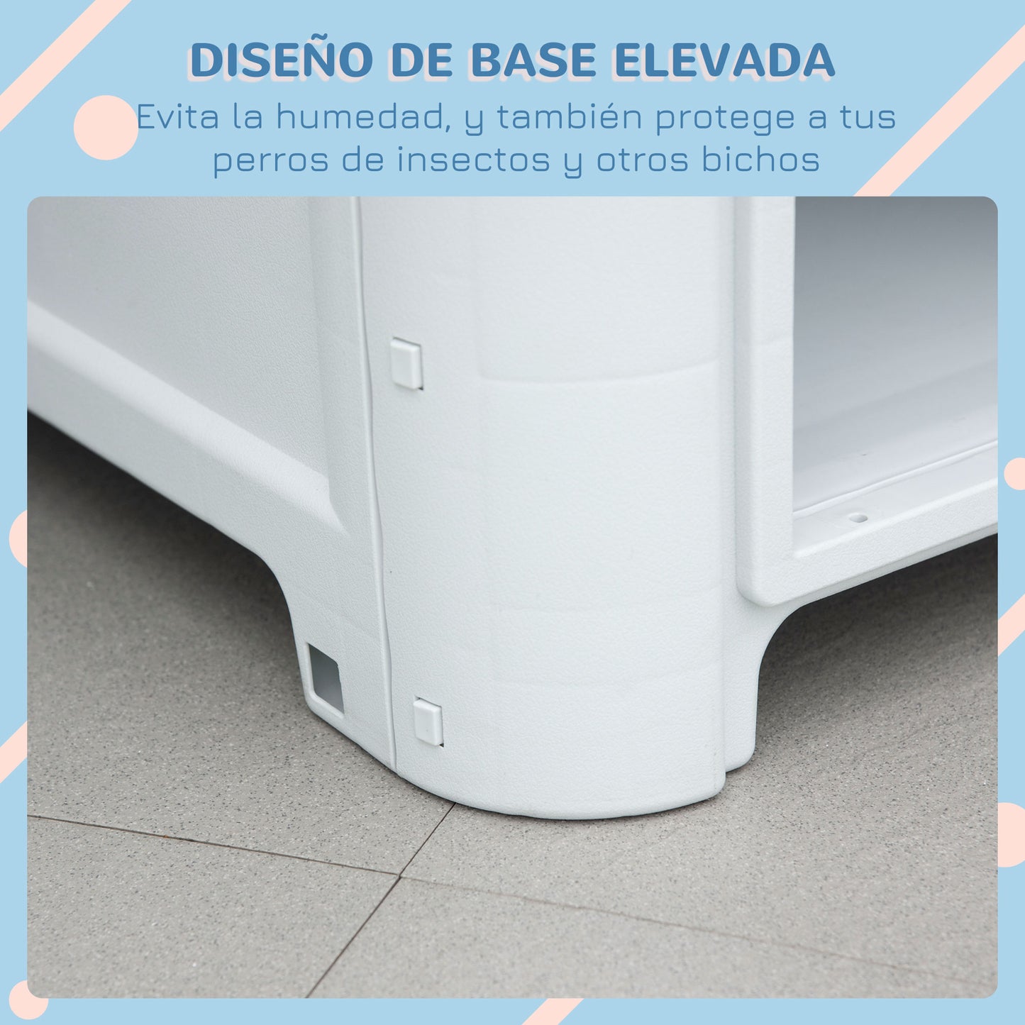 Pawhut Caseta Para Perros Mini Uso Interior Exterior 59x75x66 Cm Azul_5