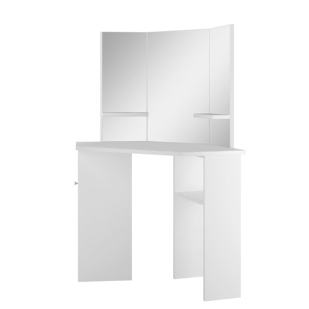 Mesa Tocador De Maquillaje De Esquina Blanca_3
