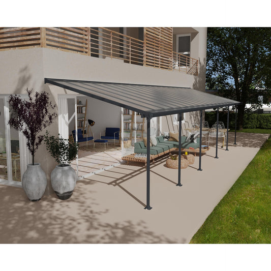 Pérgola adosada Feria 300x1035 cm gris