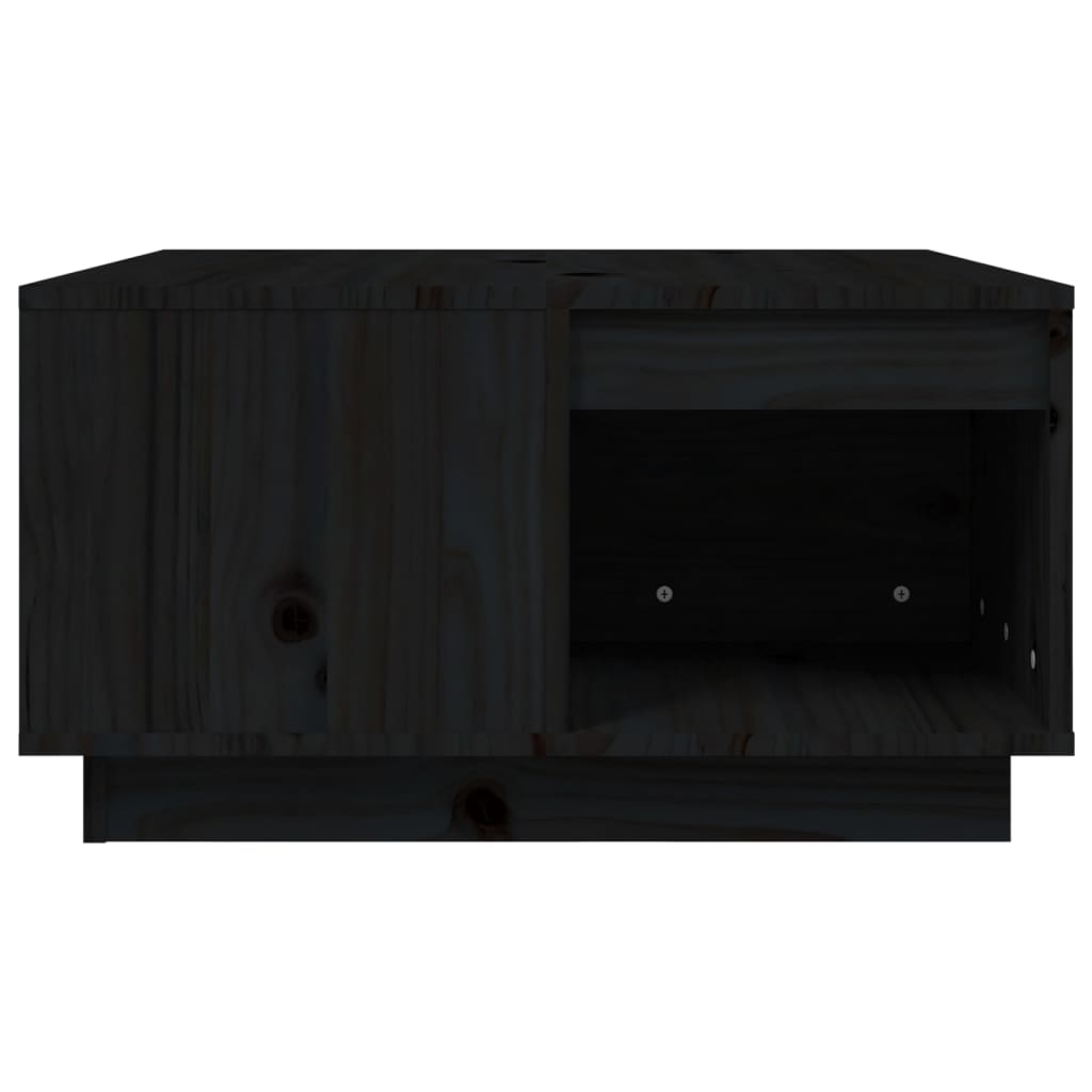 Mesa De Centro De Madera Maciza De Pino Negro 60x61x32,5 Cm_4