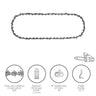 Cadena Motosierra 3/8 / 0.050 1,3 Mm. / 52 Eslabones / 91 P