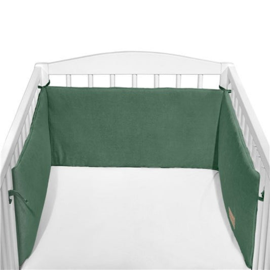 Chichonera Para Cuna 180x30 Velour Algodón Salvia