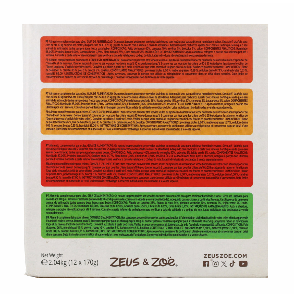 Topping para pienso de perros Natural Toppers pack variado 12 x 170 g Zoë