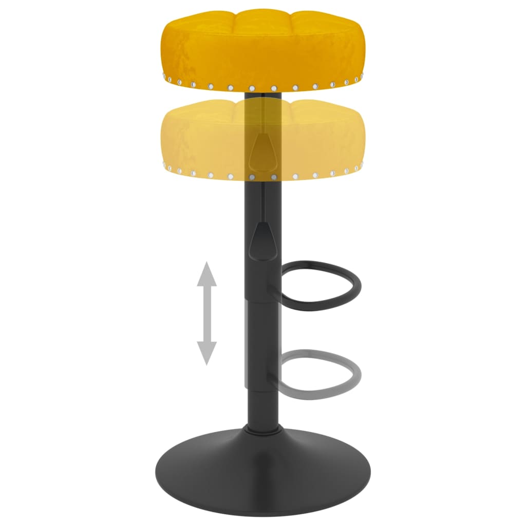 Taburetes De Cocina 2 Unidades Terciopelo Amarillo Mostaza_5
