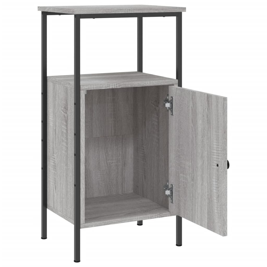 Mesita De Noche Madera De Ingeniería Gris Sonoma 41x31x80 Cm_4