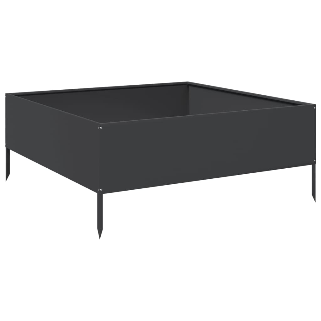Arriate De Acero Negro 100x100x41 Cm_5