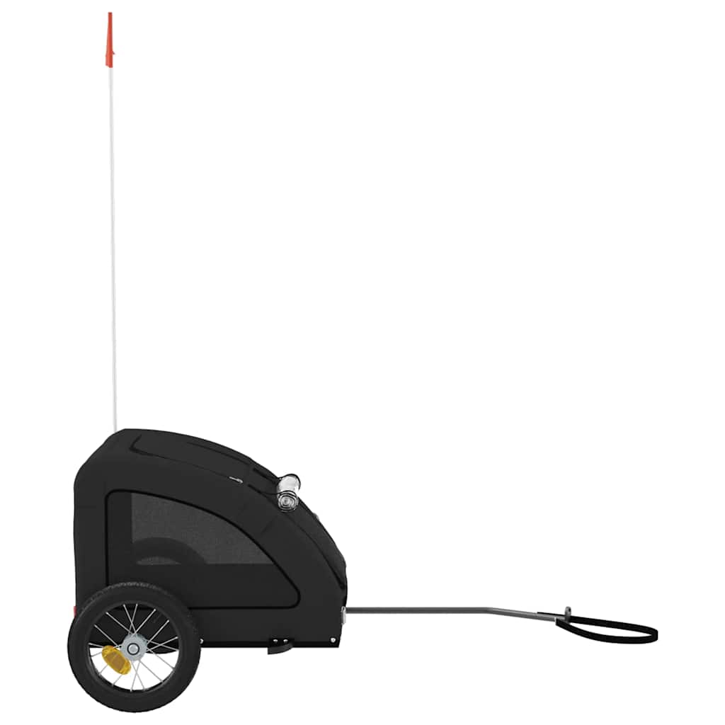 Remolque De Bicicleta Mascotas Hierro Tela Oxford Negro_5