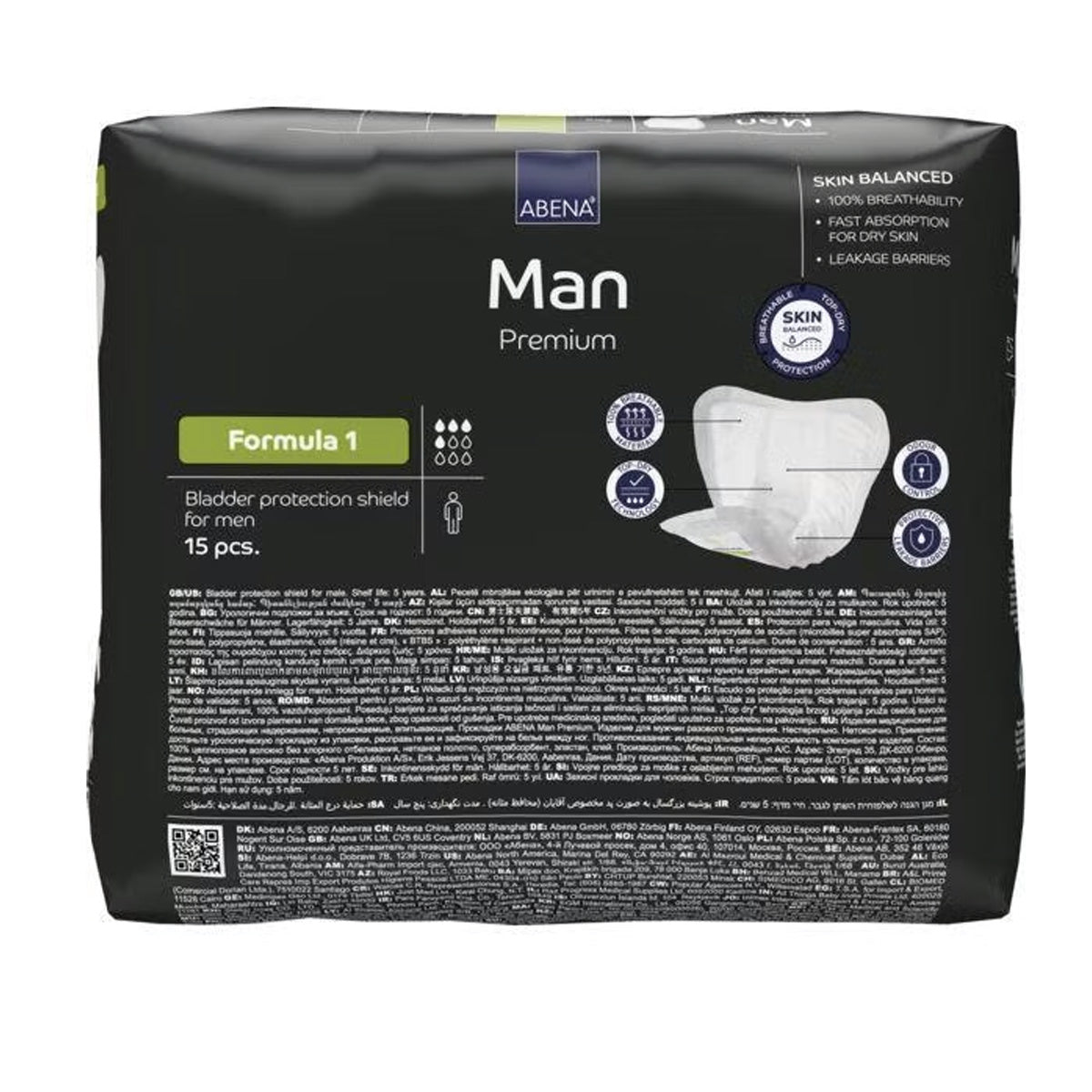 Protectores para la incontinencia masculina Fórmula 1 ABENA Man 15 uds