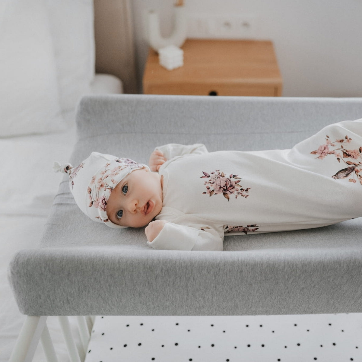 Funda De Cambiador Universal De Algodón Melange Light Grey