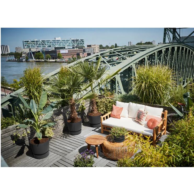 Macetero con plato integrado Greenville Elho Antracita 25 cm