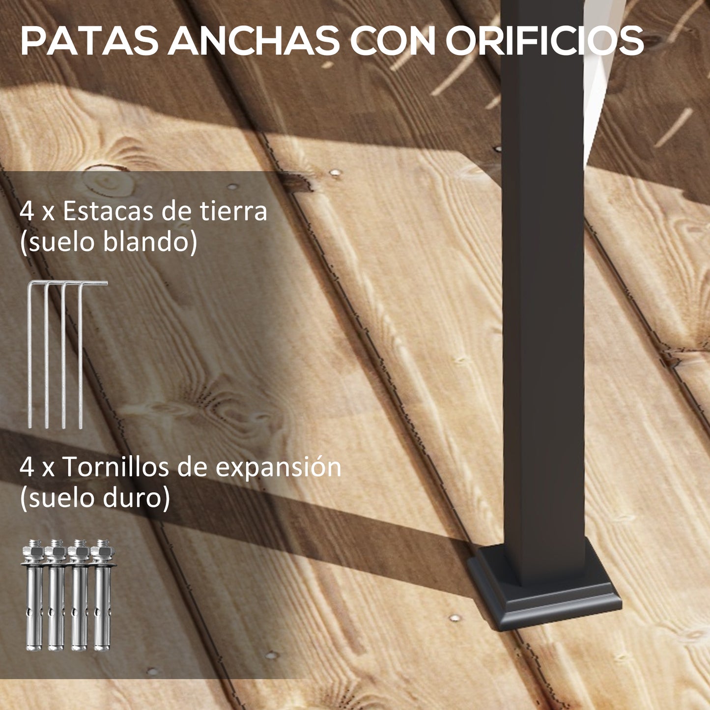 Outsunny Pérgola De Pared 3x3 M Con Techo Retráctil De Poliéster Crema Y Gris_5