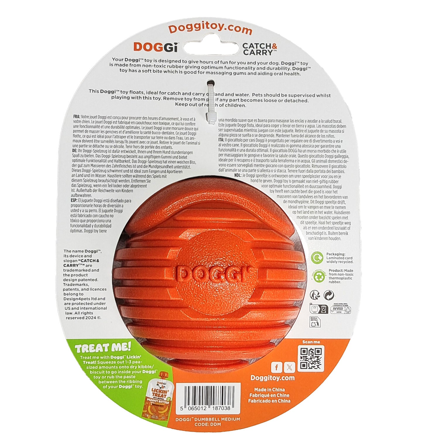 Juguete Para Perro Doggi Dumbell Talla M 20,5x15x10 Cm