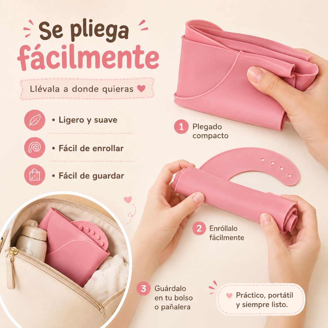 Pack De 3 Baberos De Silicona Para Bebé, Baberos Impermeables Con Bolsillo Recogecomida Y Reutilizables Bathby_5