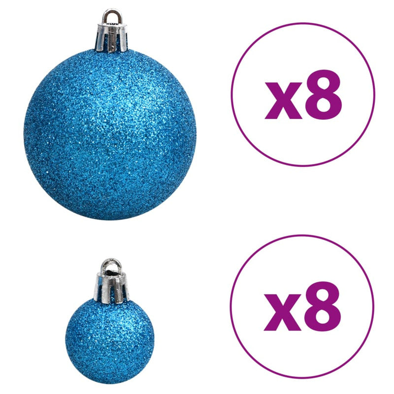Vidaxl Bolas De Navidad 100 Unidades Azul Y Plateado 3 / 4 / 6 Cm_5