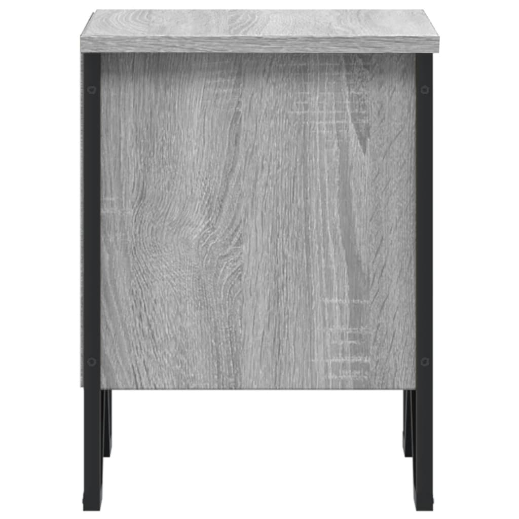Mesita De Noche Madera De Ingeniería Gris Sonoma 40x30x40 Cm_4
