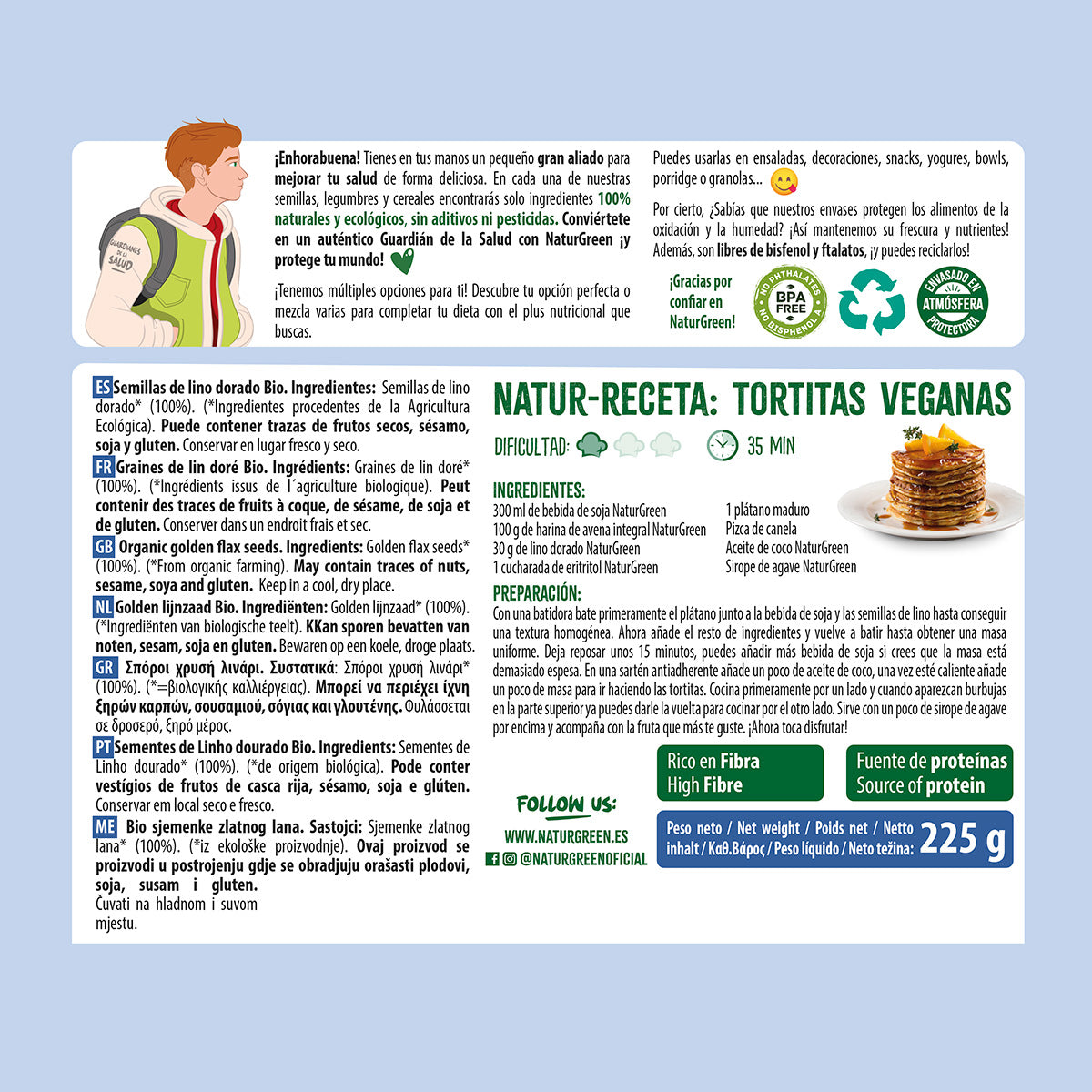 Lino Dorado Bio Naturgreen 250 g