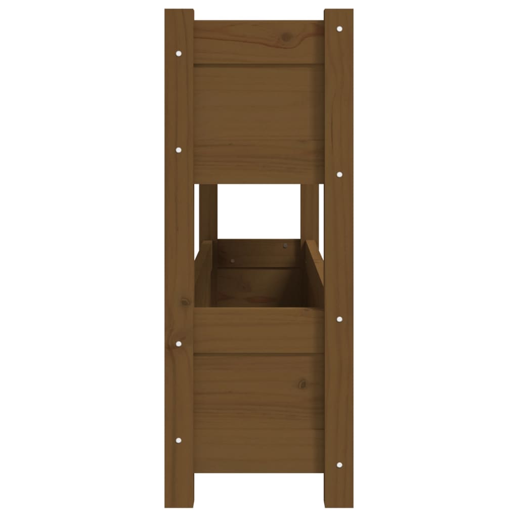 Jardinera De Madera Maciza De Pino Marrón Miel 112x25x66 Cm_5