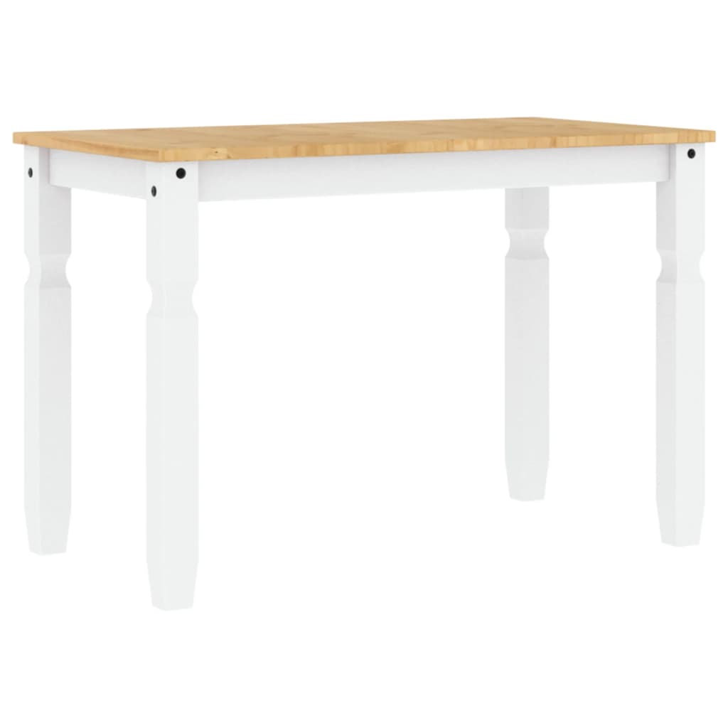 Mesa De Comedor Corona Madera Maciza Pino Blanco 112x60x75 Cm_4