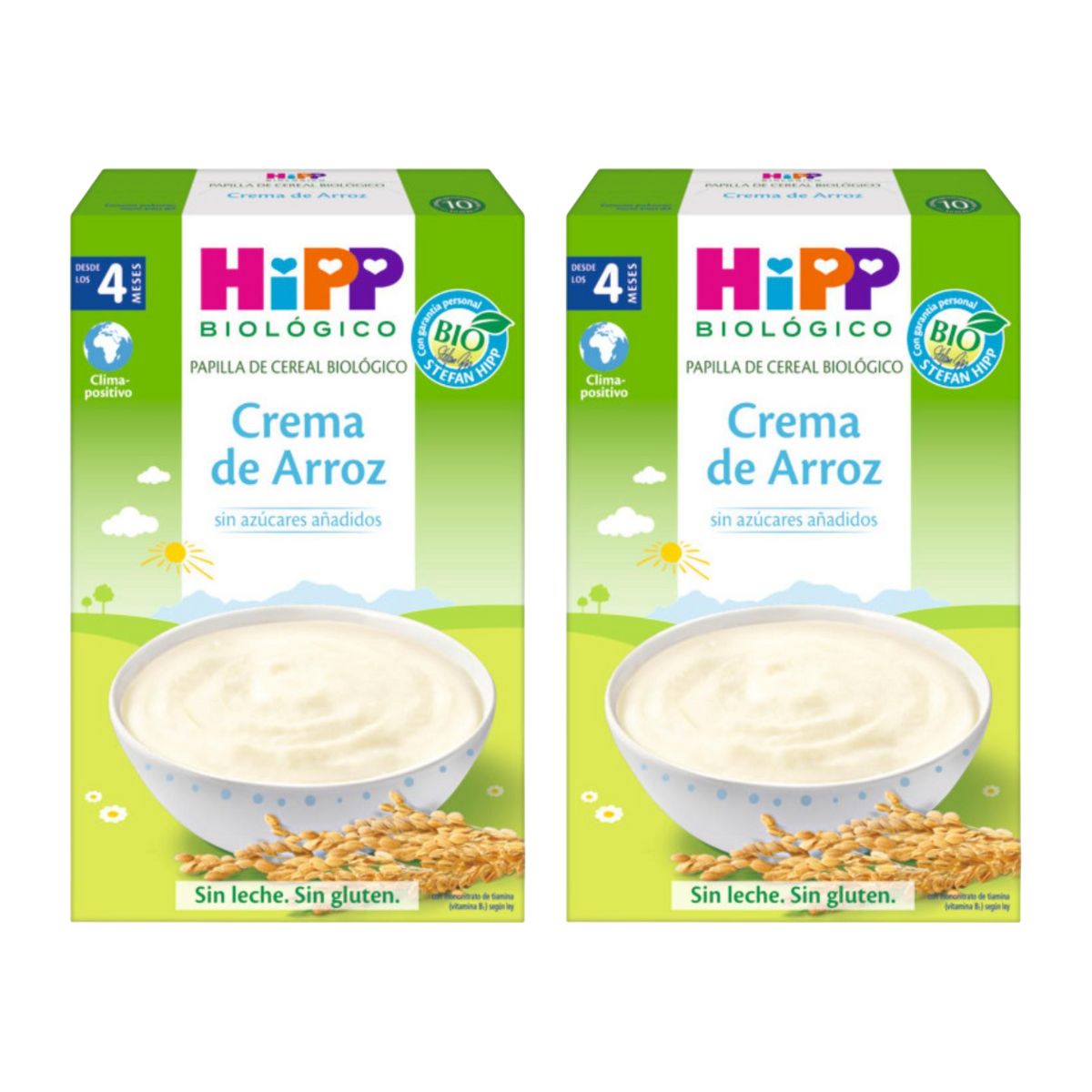 Pack x 2 Papilla de crema de arroz sin gluten bio +4 meses HiPP 200 g