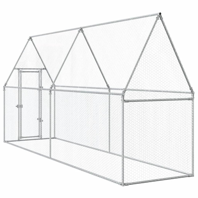 Vidaxl Jaula Para Gallinas Acero Galvanizado Plateado 400x100x190 Cm_5