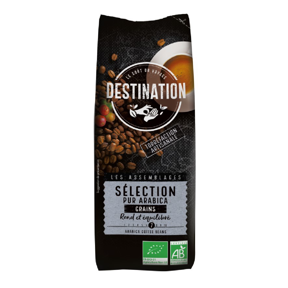 Pack 2 x Café en Grano selección 100% Arábica Bio Destination 1 Kg