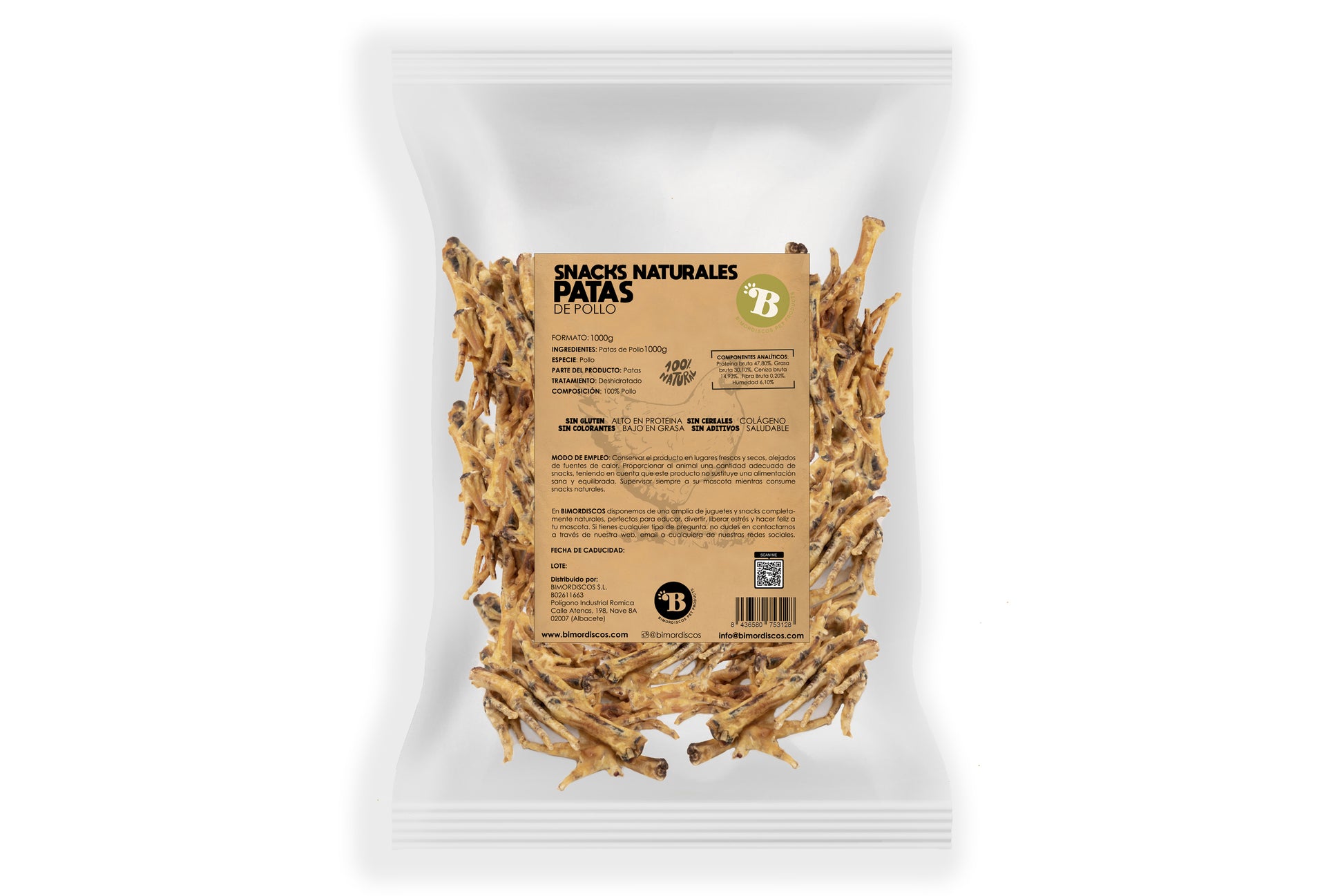 Bimordiscos Patas De Pollo Para Perros Y Gatos - 1kg