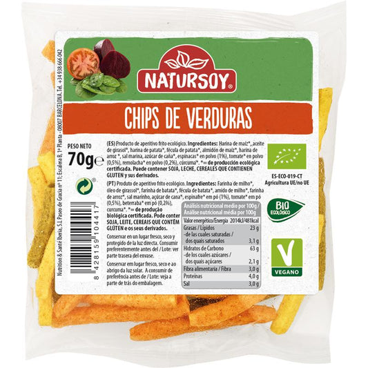 Chips de Verduras, 70 g. Natursoy