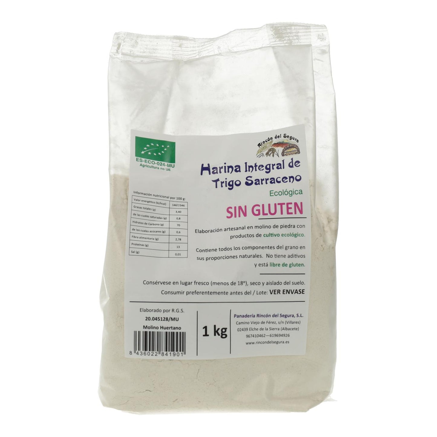 Harina integral de trigo sarraceno sin gluten Rincón del Segura 1Kg