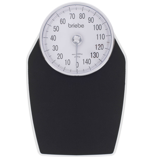 Báscula Analógica De Baño, Precisión, Mecánica, Medición Hasta 150 Kg, Sin Pilas, Fácil Uso, Briebe, Sc1122, Blanco/gris