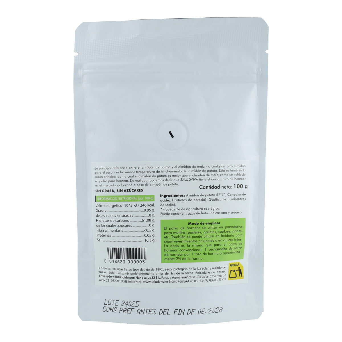 Polvo de Hornear Premium Salud Viva 100g