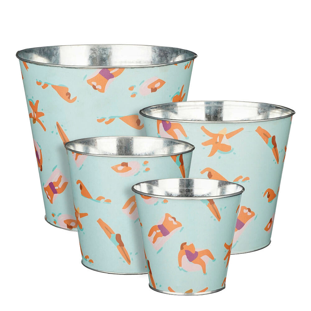 Macetero Zinc Azul Piscina 13cm