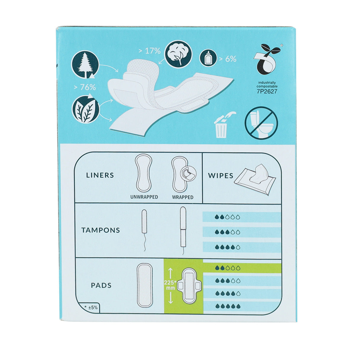 Compresa regular con alas bio Natracare 14 Uds