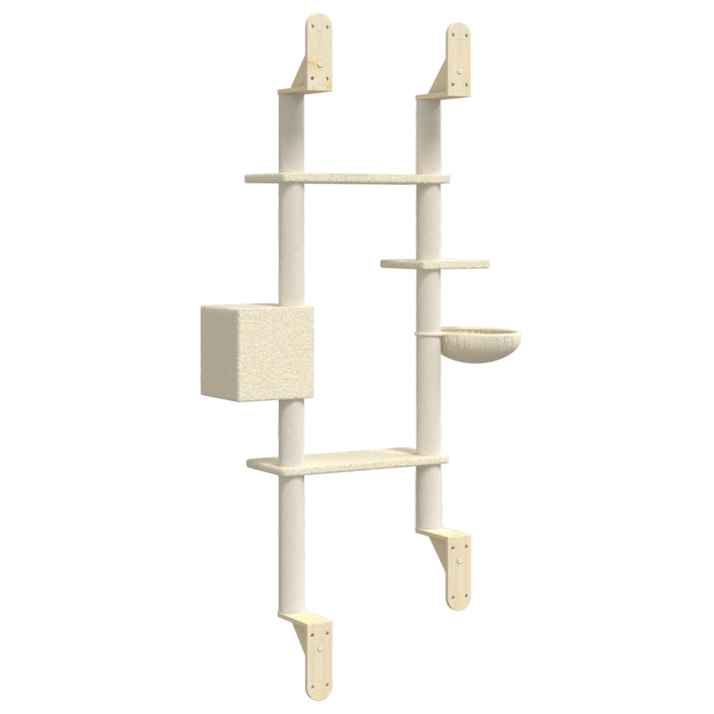 Árbol Rascador Para Gatos De Pared Crema 180 Cm_5