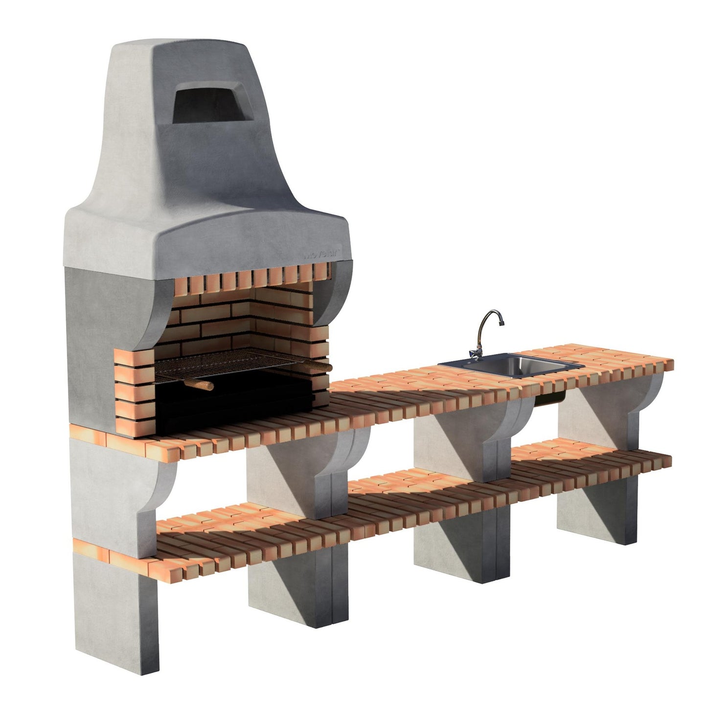 Cocina de exterior Bailén Plus con Barbacoa y fregadero Movelar