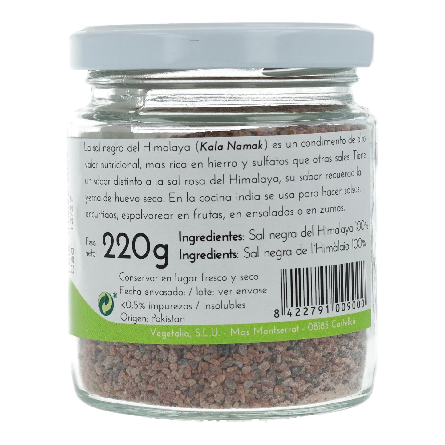 Sal del Himalaya Negra (Kala Nmak) Vegetalia 220 g
