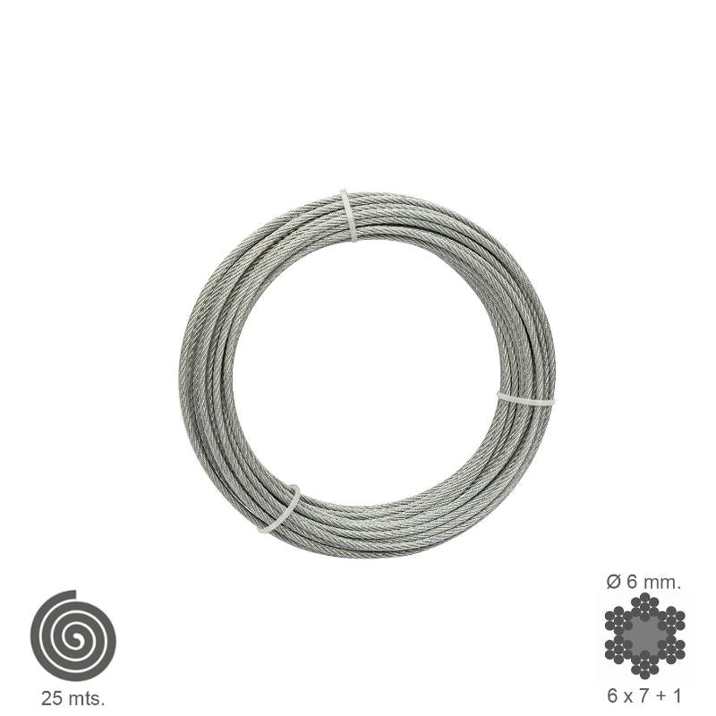 Cable Galvanizado 6 Mm. (rollo 25 Metros) No Elevacion_0