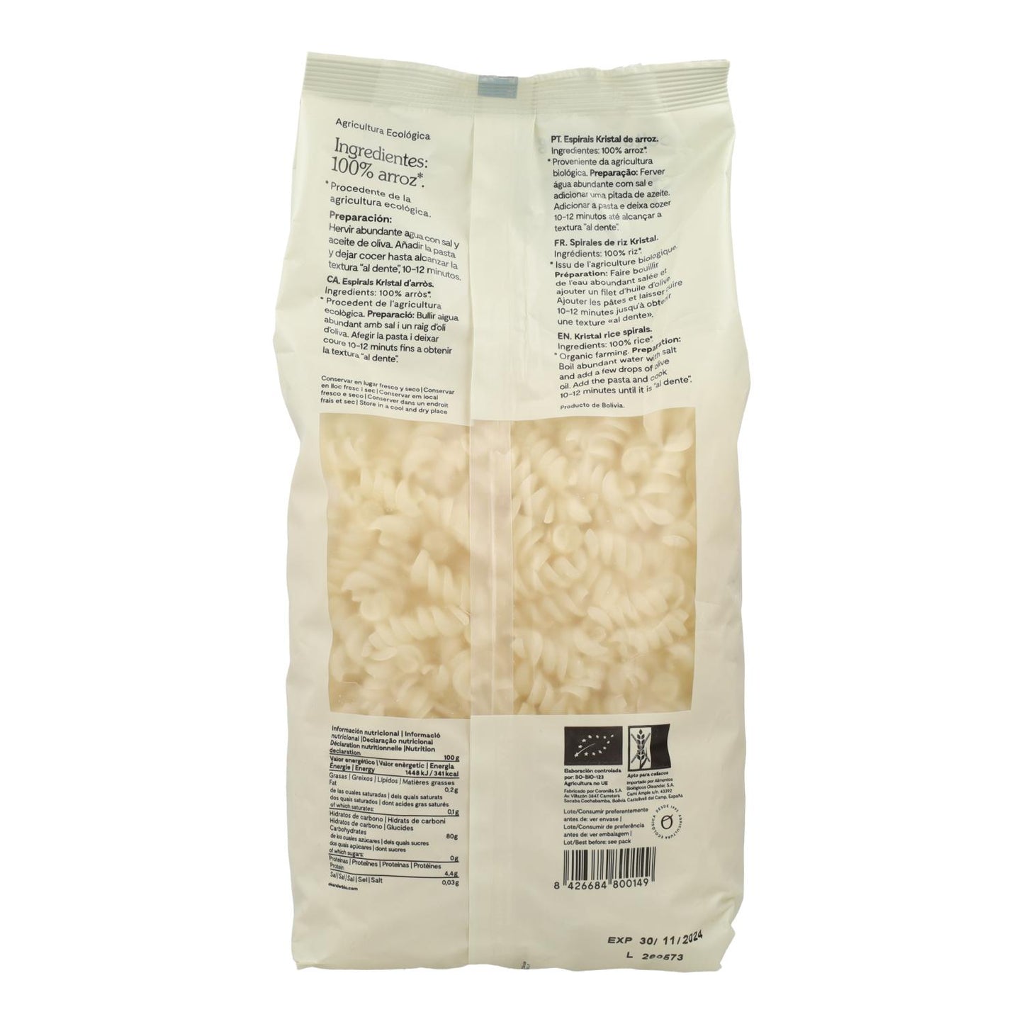 Espirales de arroz Oleander 500 g