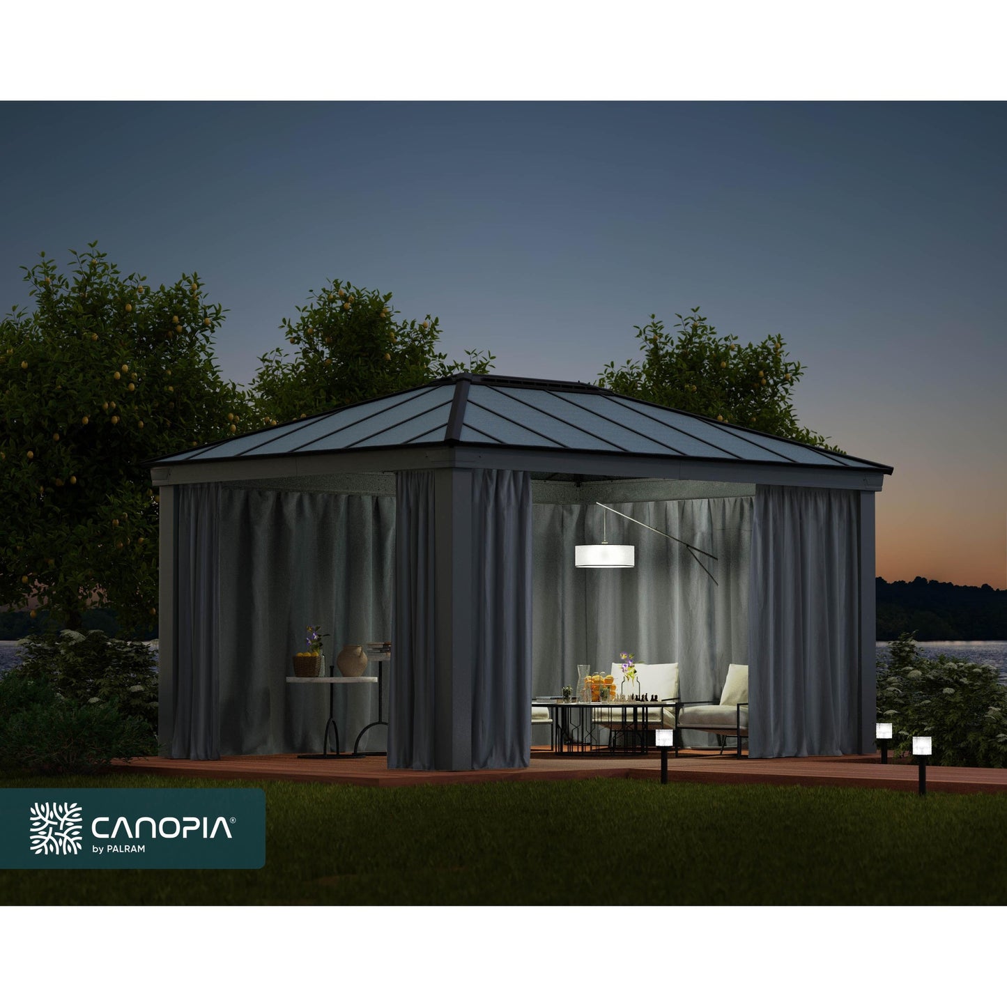 Set Cortinas para gazebo cenador Dallas 360x843 cm Canopia by Palram