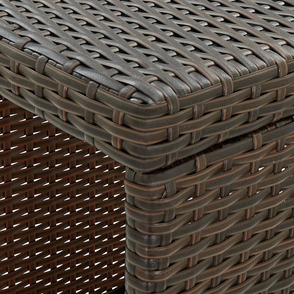 Mesa Bar Estante Almacenaje 120x60x110cm Ratán Sintético Marrón_4
