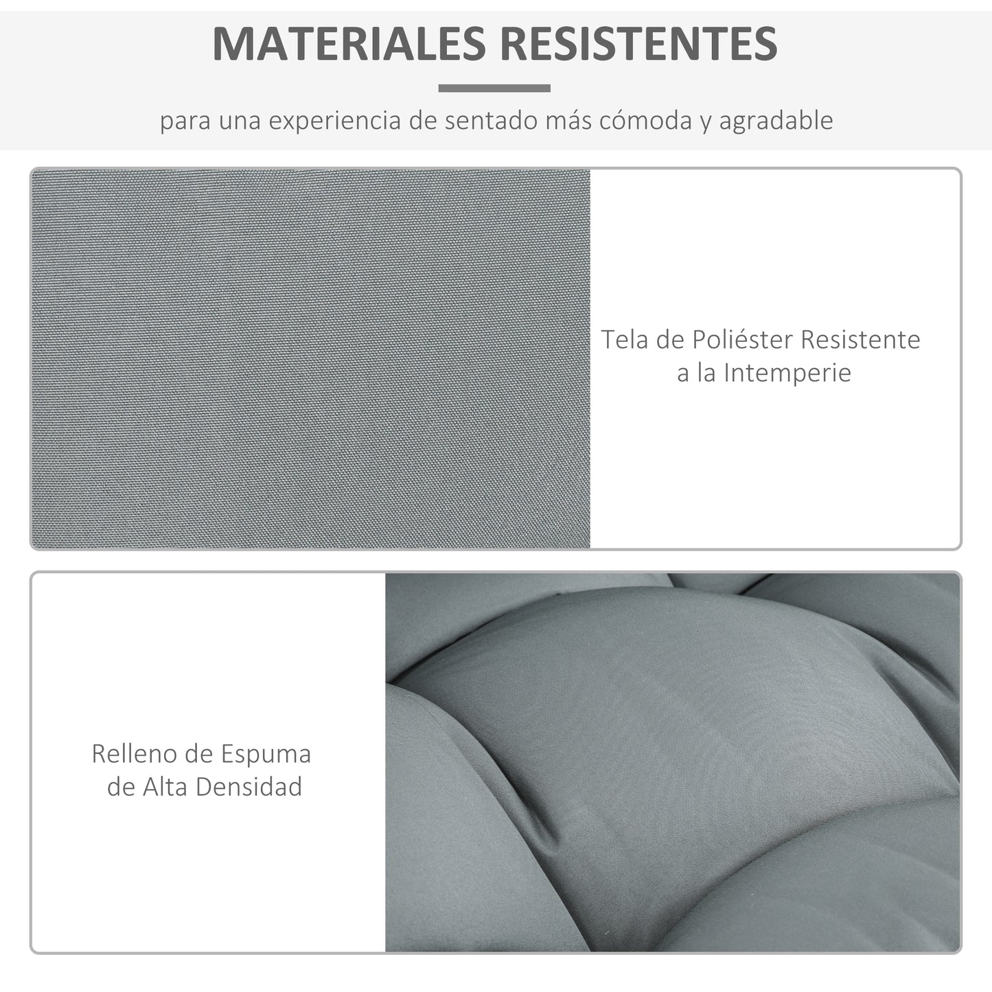Outsunny Cojín Para Palé Con Respaldo 120x80x12 Cm Para Banco Columpio Hamaca_5